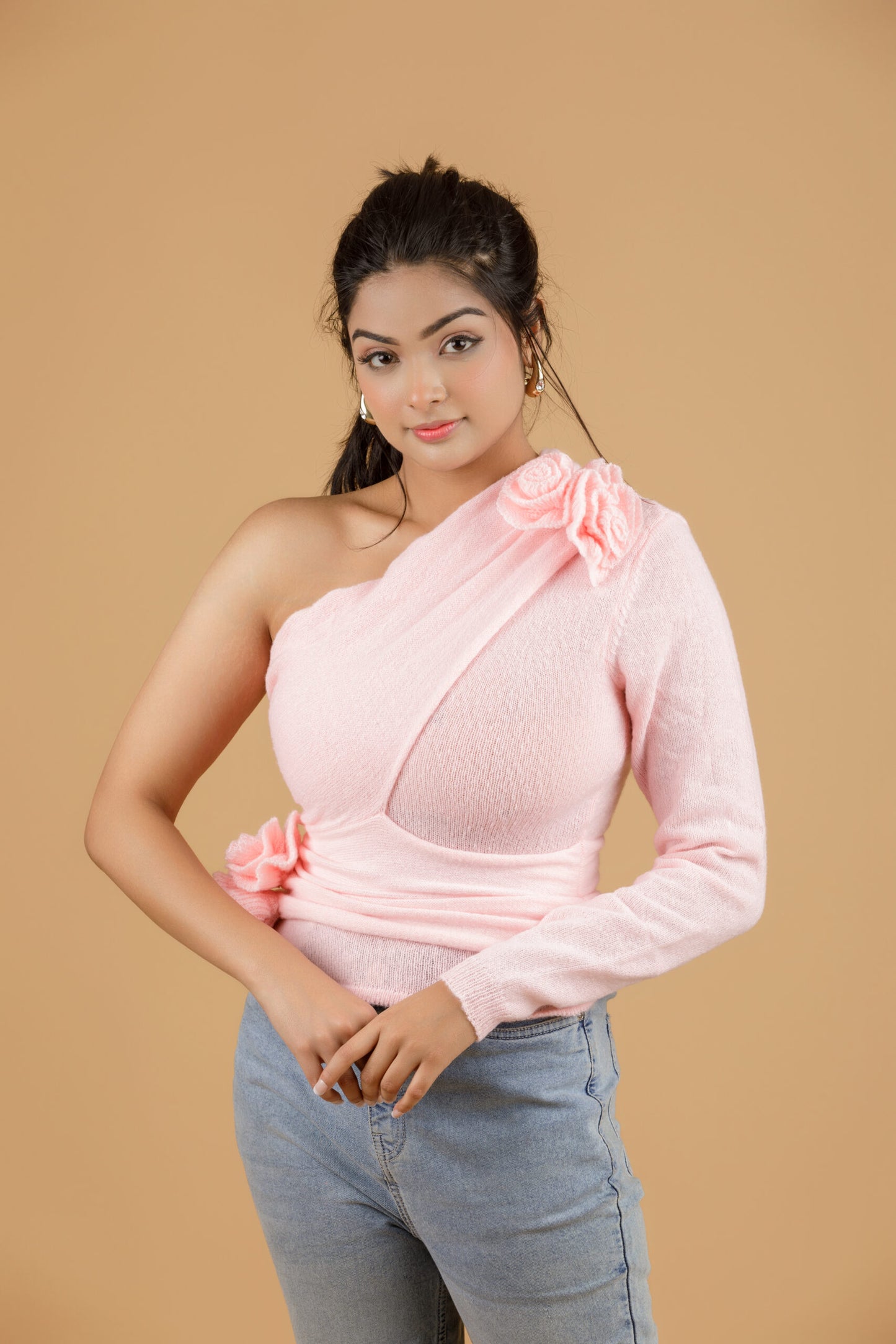 Pink knit top
