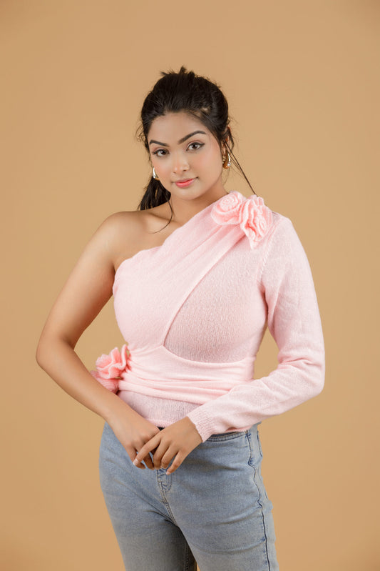 Pink knit top