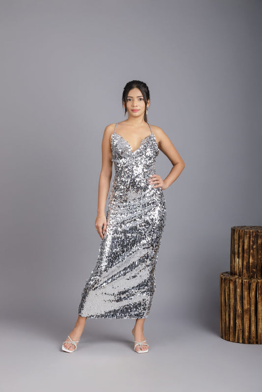 Silver shimmer dress